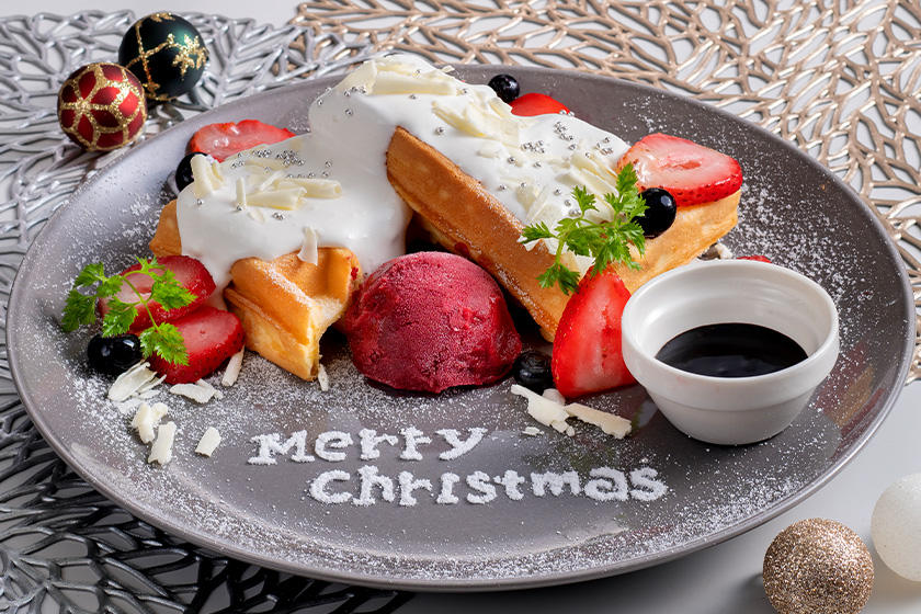 ホワイトクリスマスワッフル ～あったかショコラ添え～